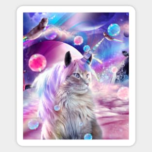 Space Rainbow Caticorn Cat Unicorn Sticker